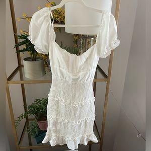 White Bodycon Lace Up Dress